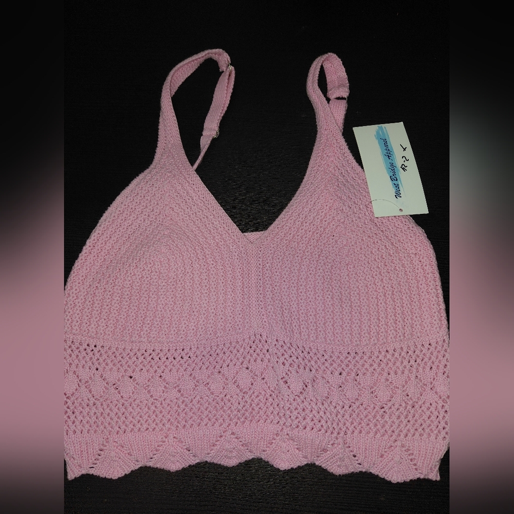 Pink Adjustable crocheted Bralette